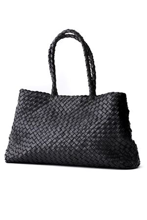 Vintage Mesh black leather tote bag DRAGON DIFFUSION | 8949BLACK